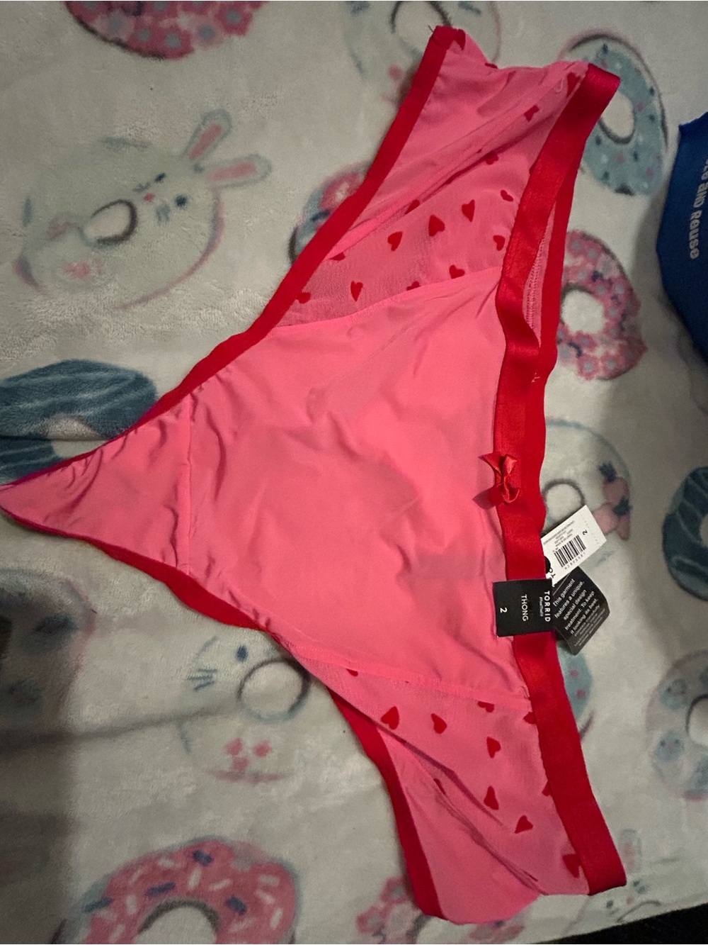 Torrid Pink and Red Heart Bikini thong Panty - Picture 2 of 4